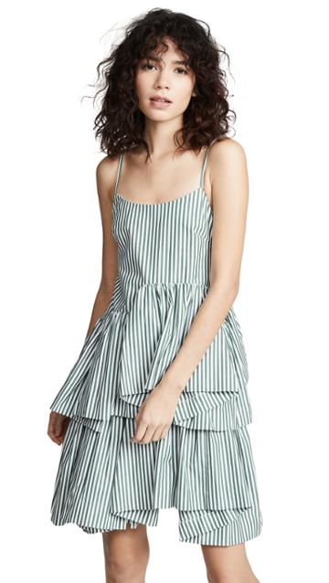 Jourden Striped Asymmetric Dress