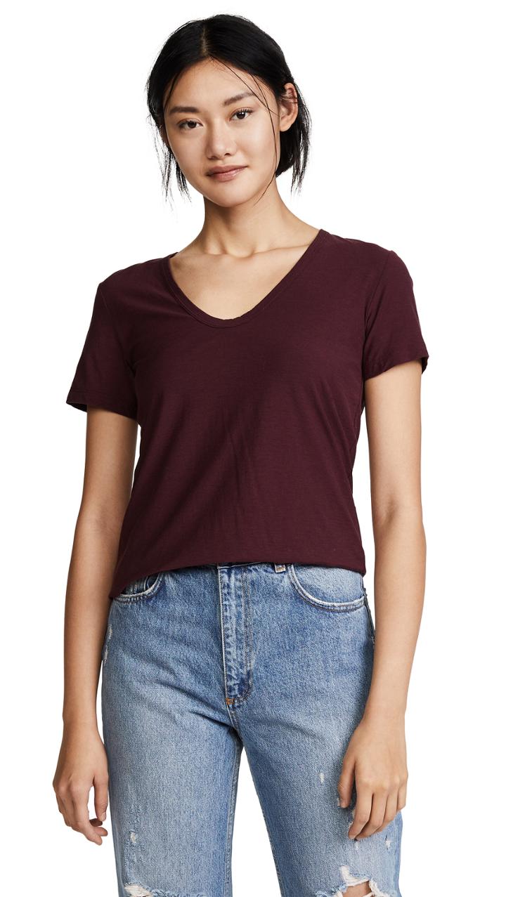 James Perse Deep V Skinny Tee