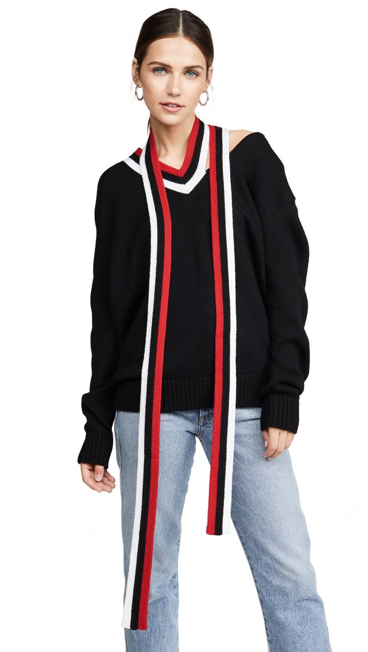 Monse Tie Back Drop Shoulder Knit