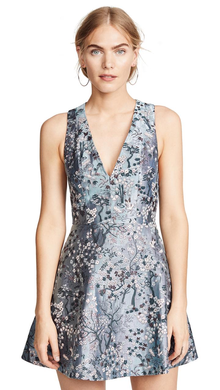 Alice Olivia Tennie V Neck Party Dress