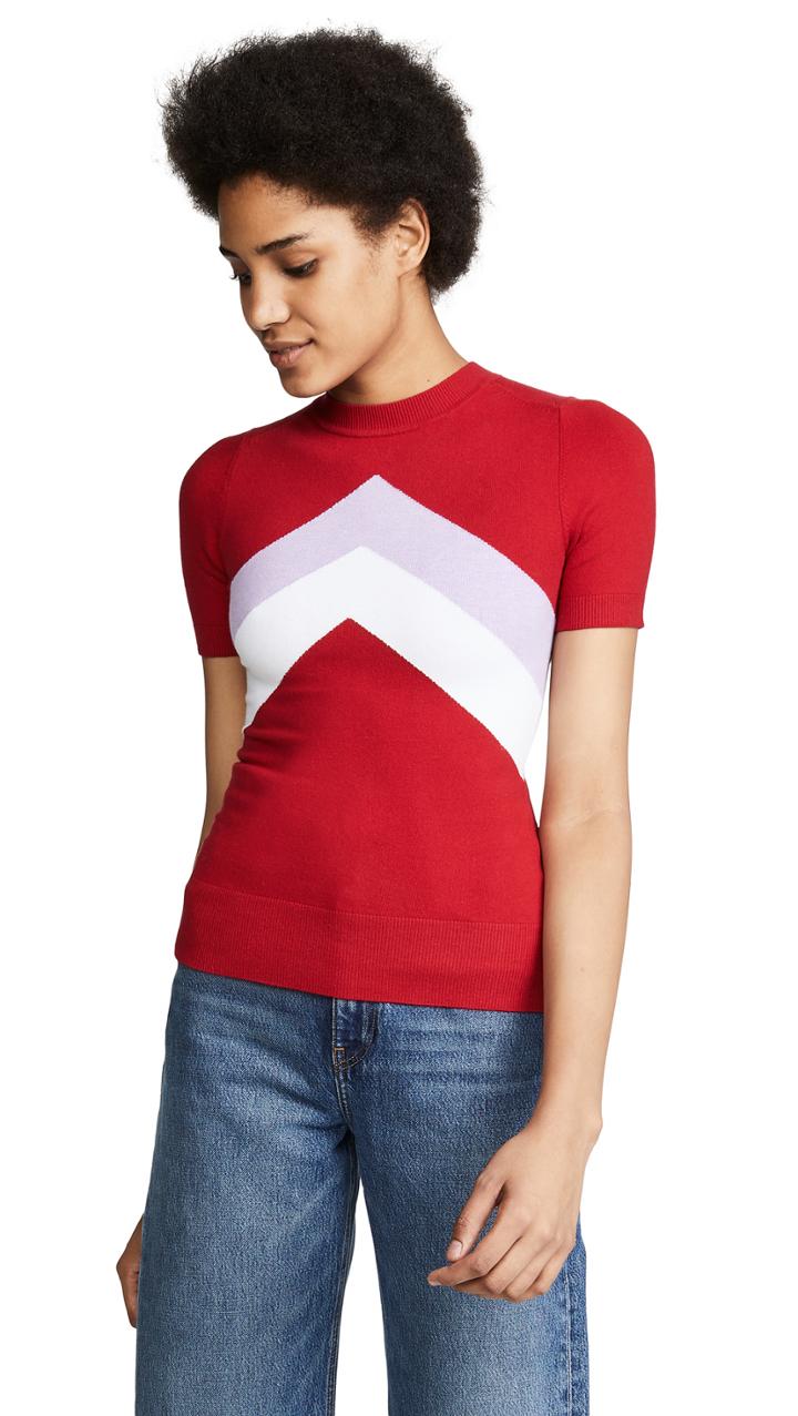 Joostricot Chevron Short Sleeve Sweater