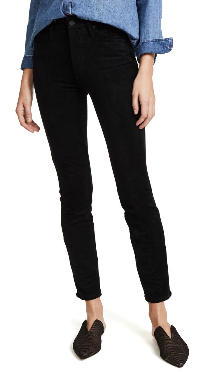 Mother Faux Suede High Waisted Looker Jeans