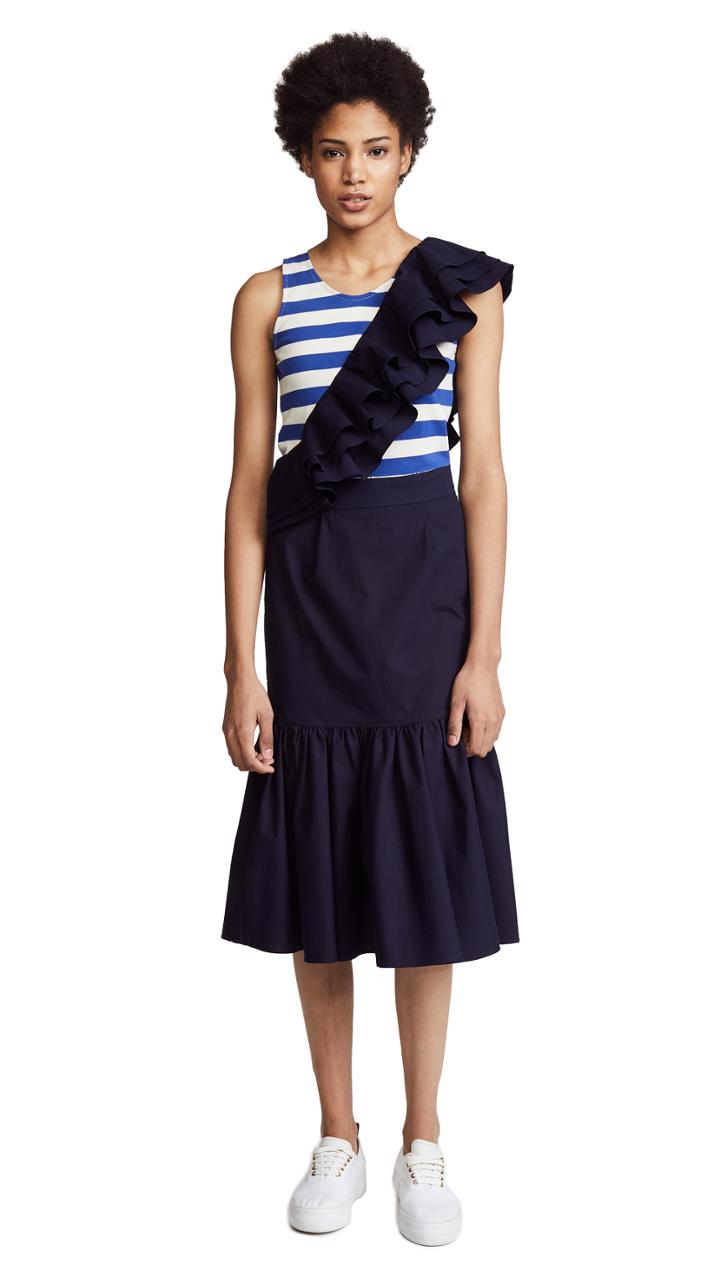 Sea Fitted Ruffle Mini Dress