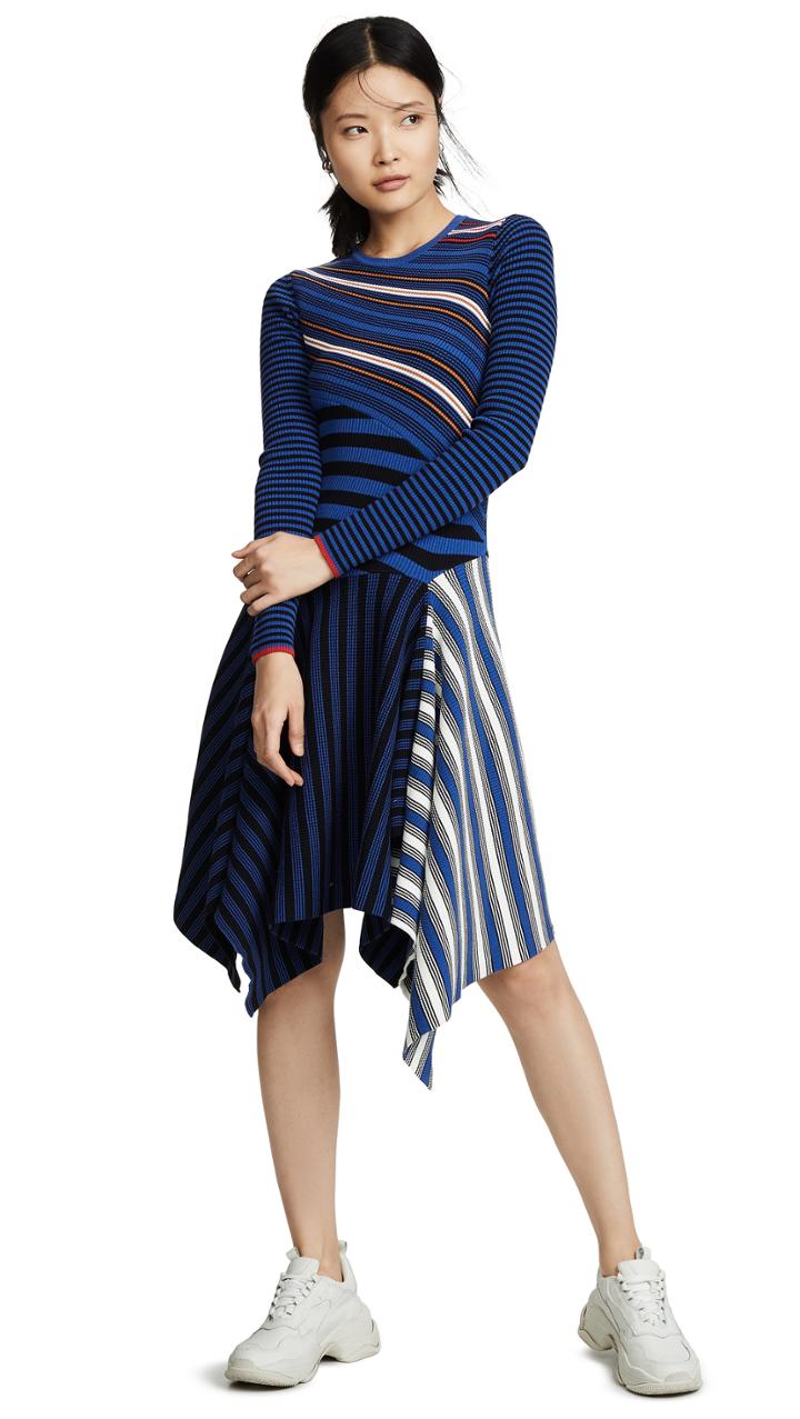 Opening Ceremony Flounce Rib Dress