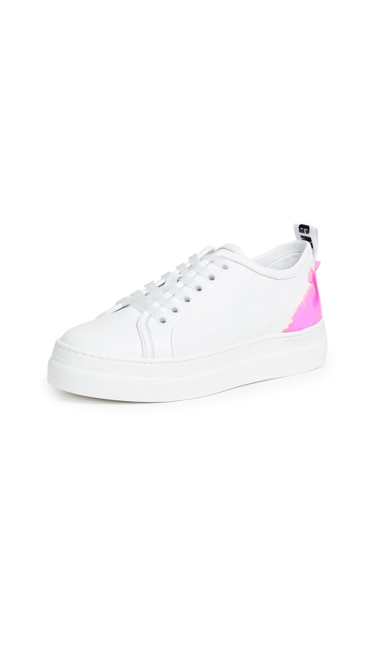 Msgm Leaf Lace Up Sneakers With Cup Sole