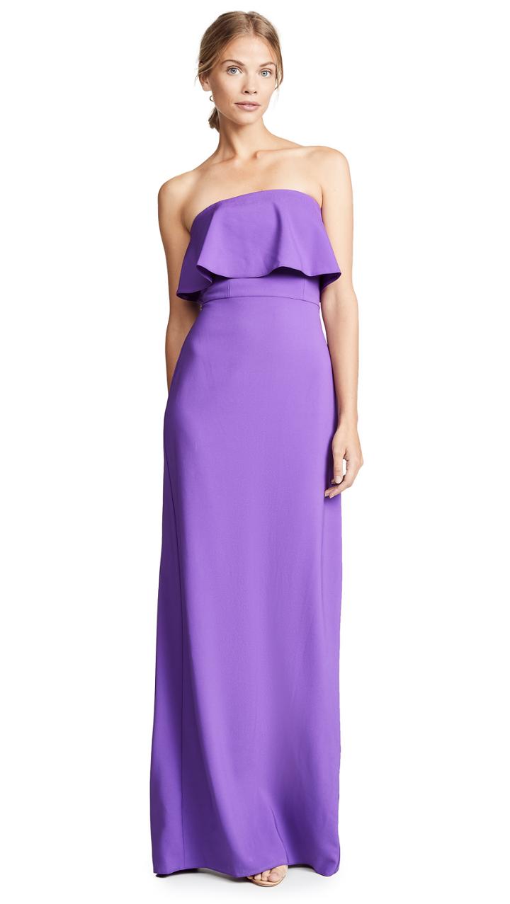 Monique Lhuillier Bridesmaids Paige Strapless Ruffle Gown