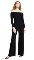 Norma Kamali Long Sleeve Off The Shoulder Jumpsuit