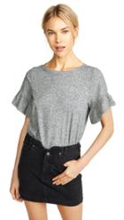 Bb Dakota Space Dye Ruffle Sleeve Tee