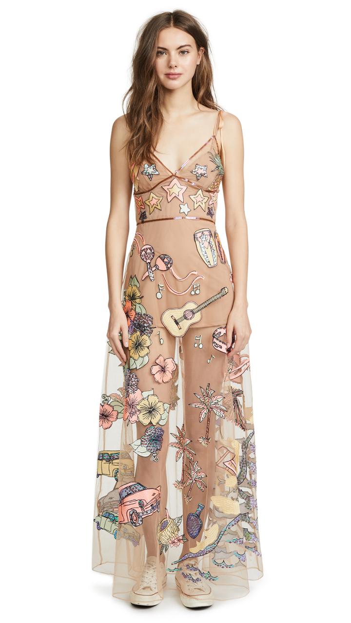 For Love Lemons Cuba Embroider Sequin Dress