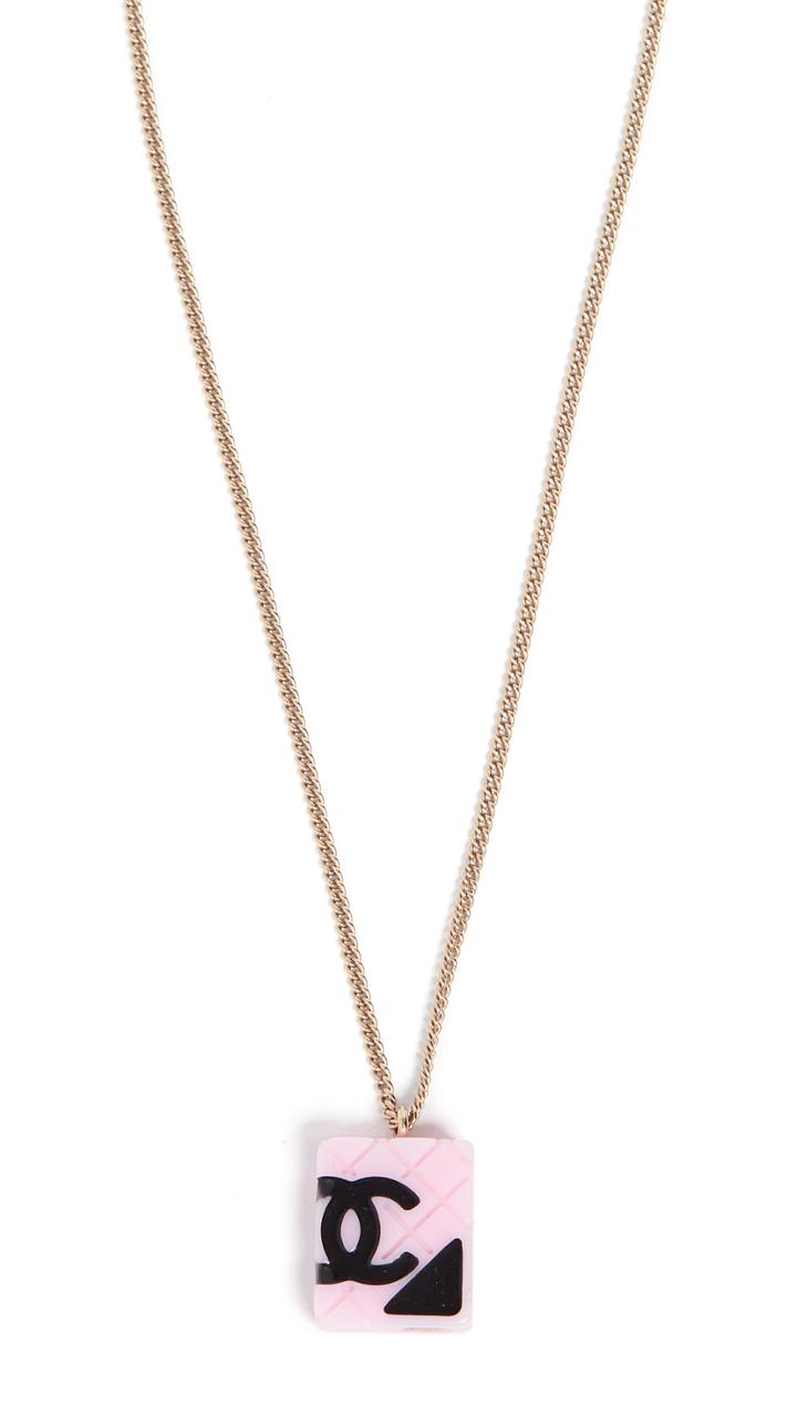 What Goes Around Comes Around Chanel Pink Acrylic Necklace