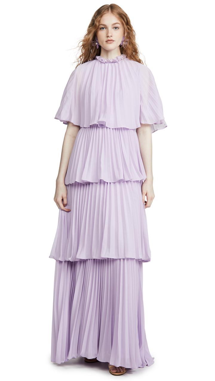 Glamorous Lilac Pleated Dress