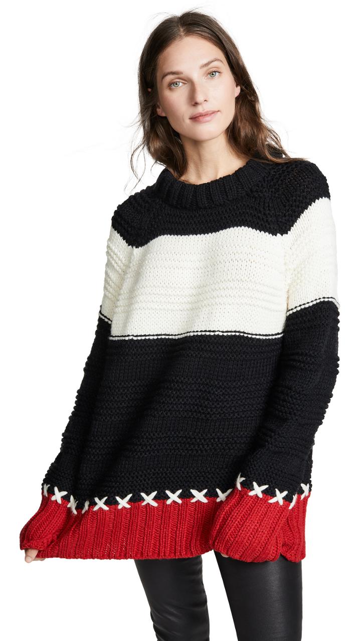 Smythe Cross Stitch Crew Neck Sweater