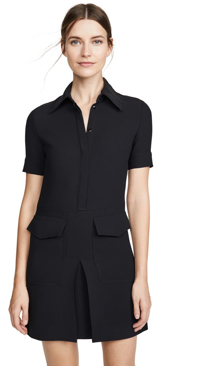 Victoria Victoria Beckham Short Sleeve Pocket Dress