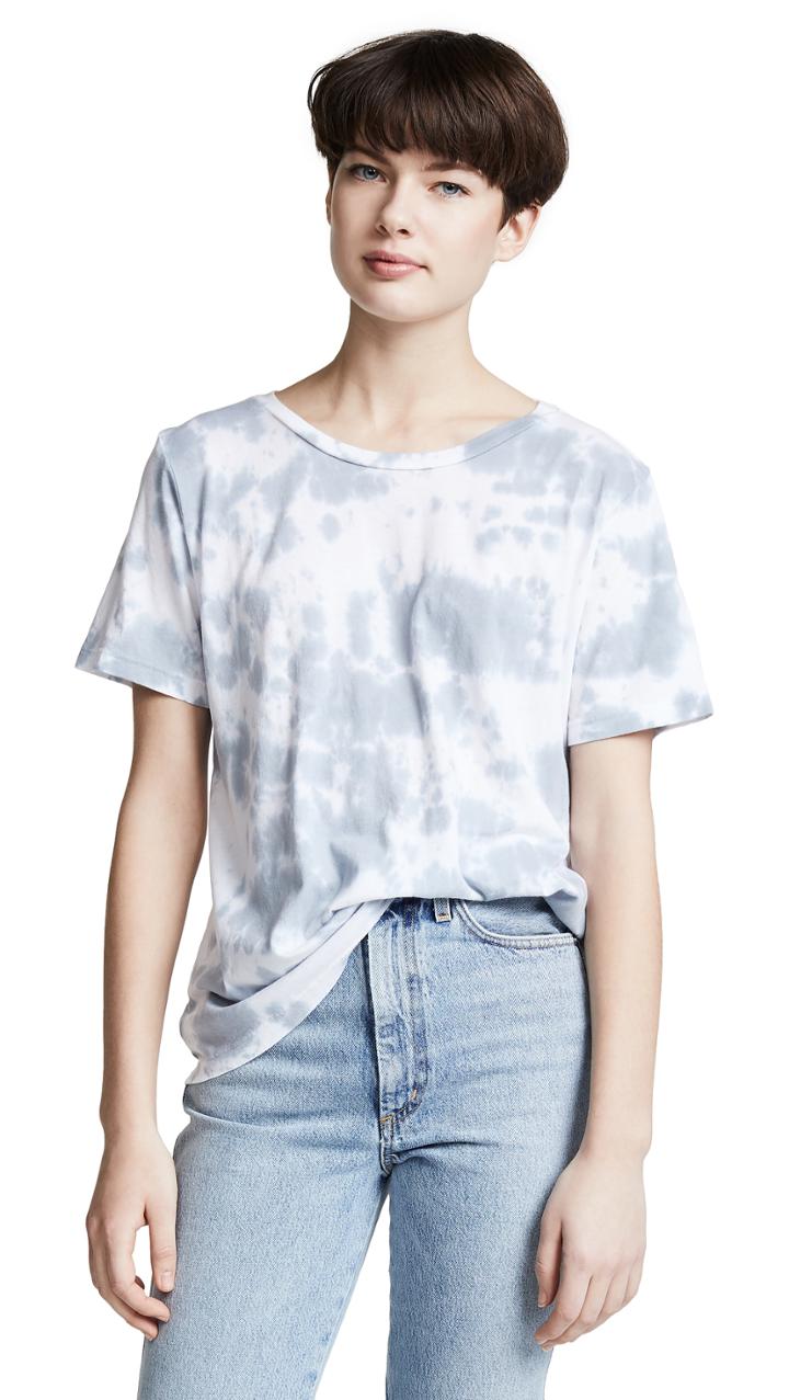 Monrow Cloud Tie Dye Oversized Crew Tee