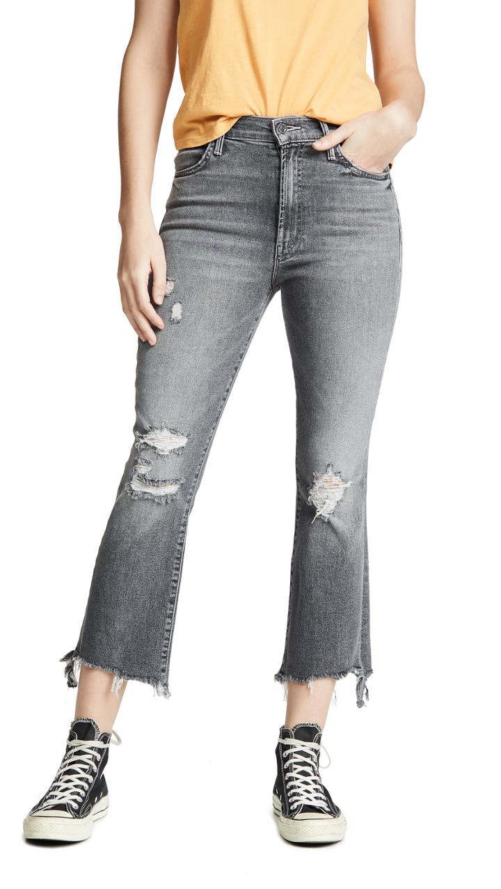 Mother Hustler Crop Step Chew Jeans