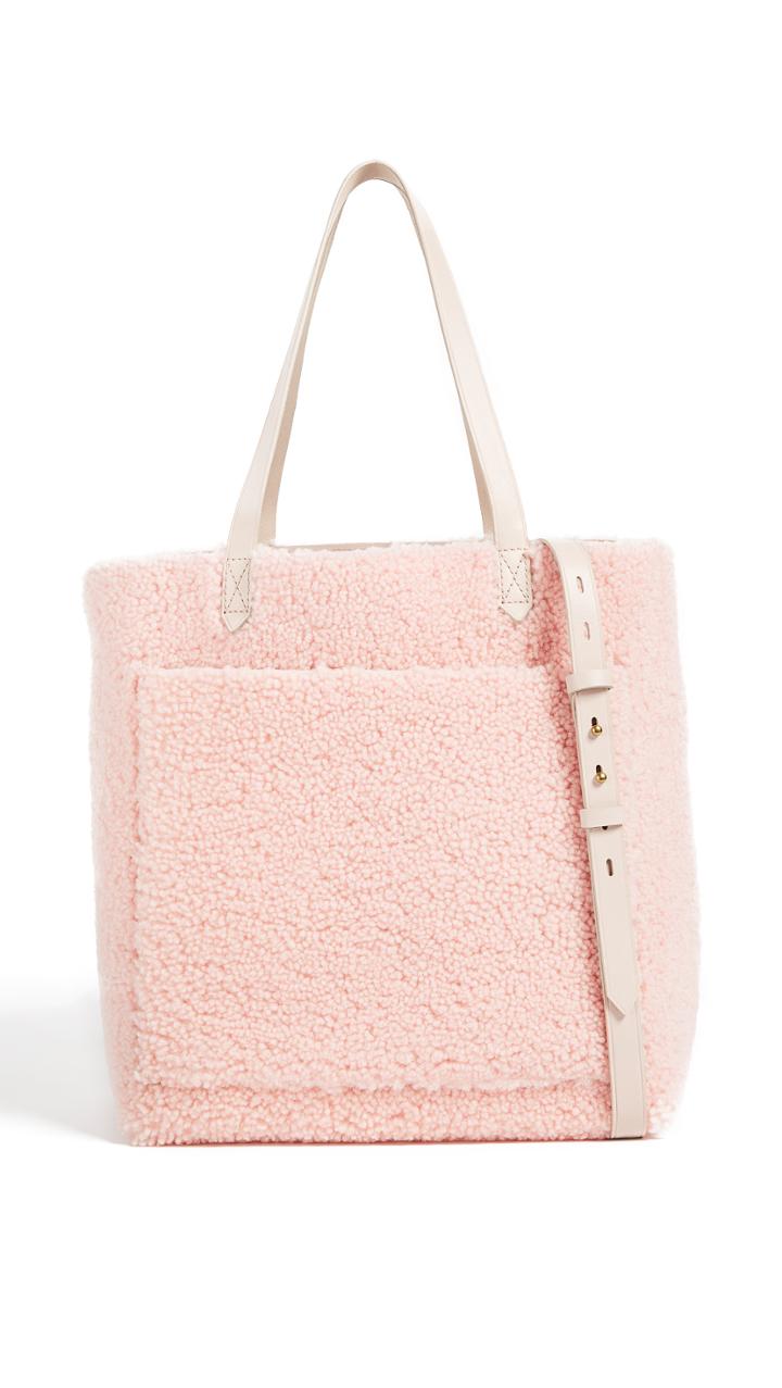 Madewell Medium Transport Tote In Shearling