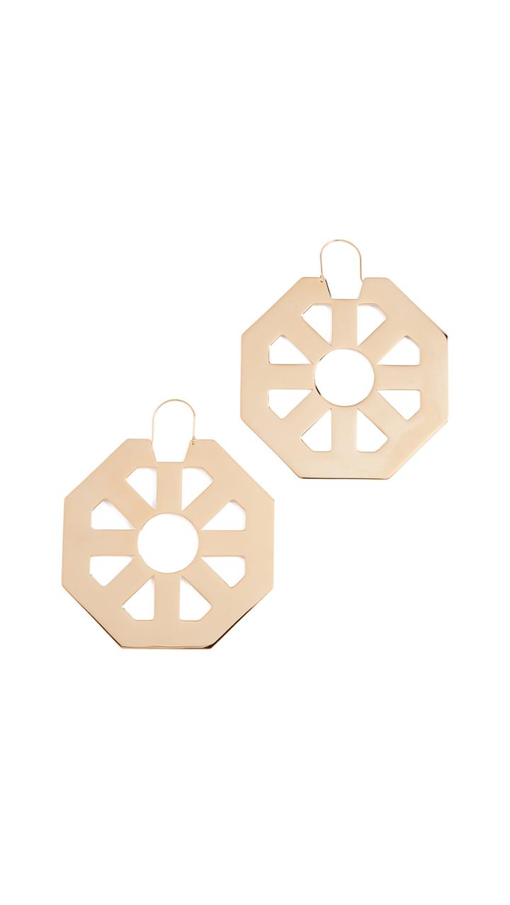 Tory Burch Geo Hoop Earrings