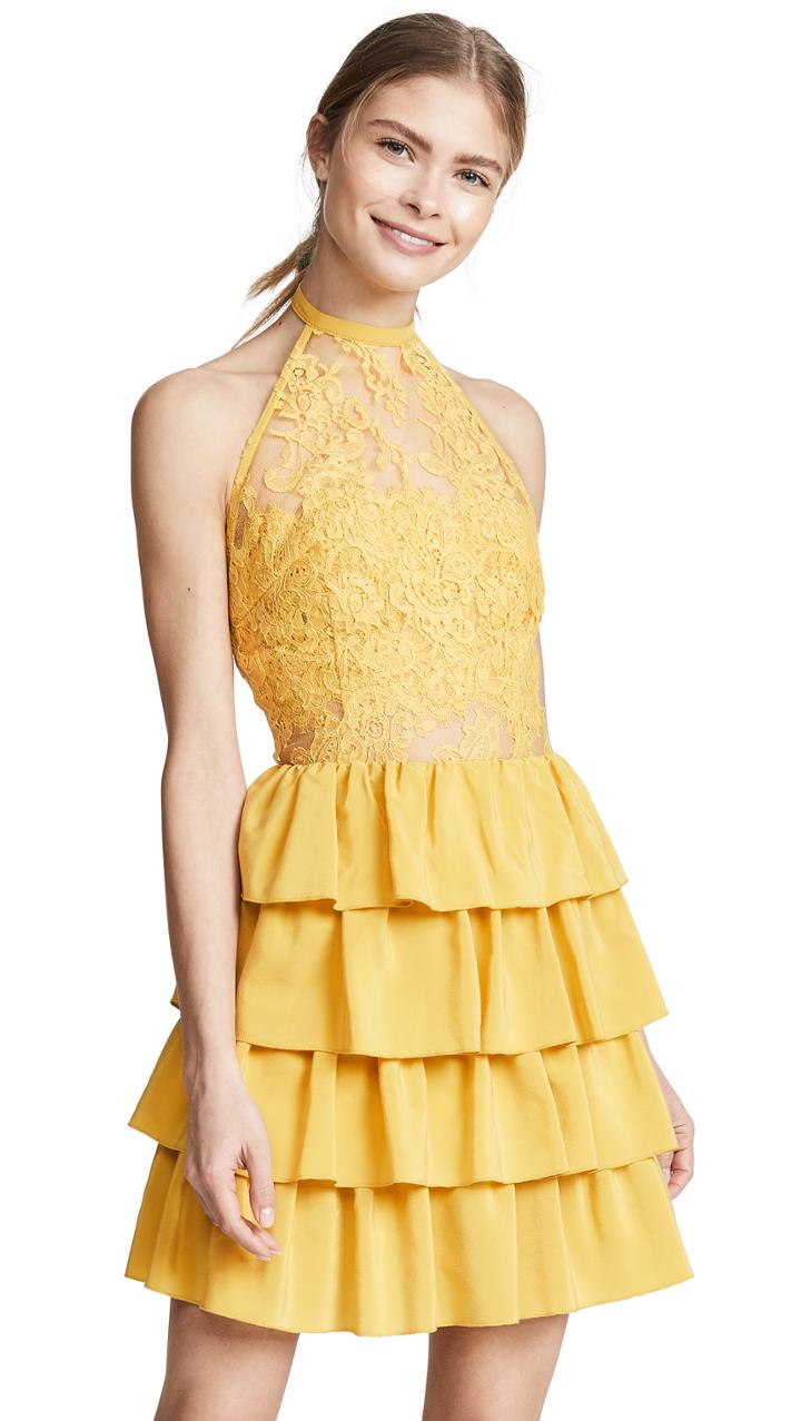 Ewa Herzog Halter Neck Lace Dress