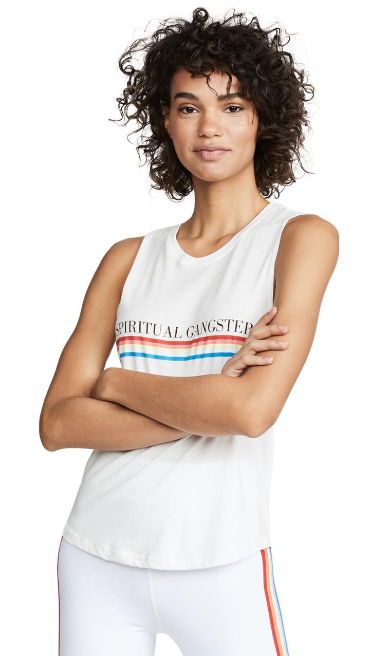 Spiritual Gangster Sg Rainbow Muscle Tank