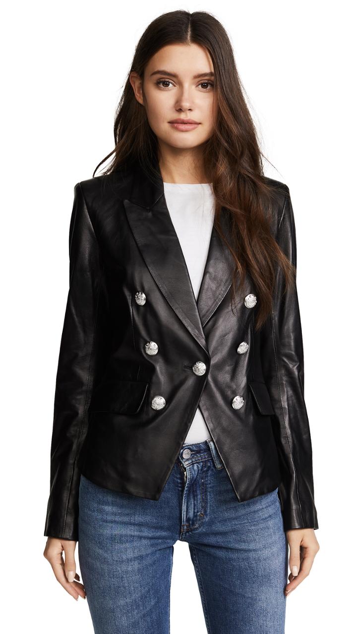 Veronica Beard Cooke Leather Jacket