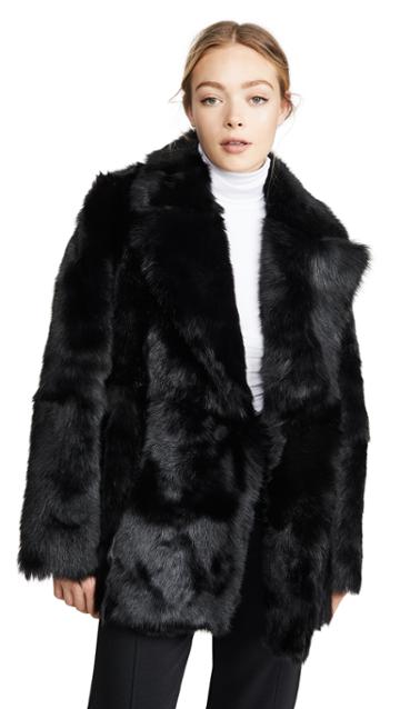 Theory Overlay Fur Coat