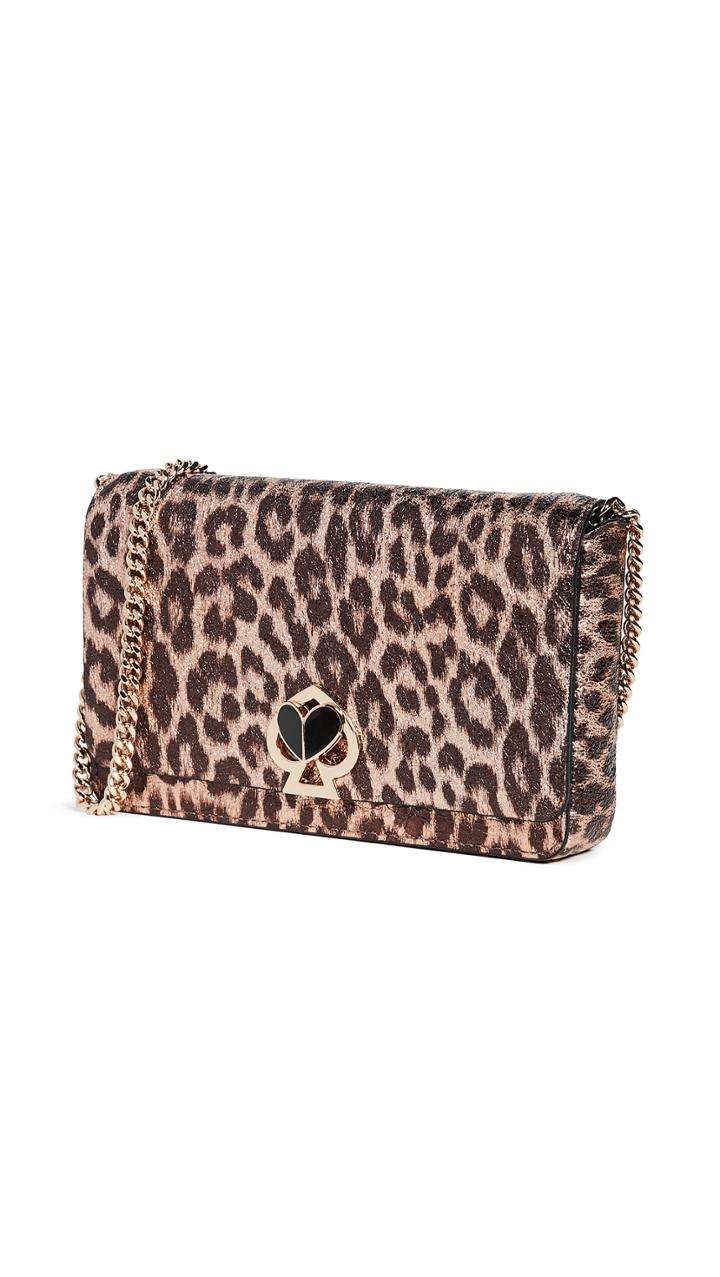Kate Spade New York Nicola Metallic Leopard Chain Wallet