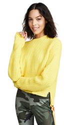 Pam Gela Cropped High Low Sweater