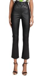 7 For All Mankind High Waisted Leather Slim Kick Jeans