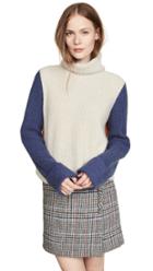 Autumn Cashmere Cuffed Colorblock Shaker Sweater