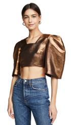 Tata Naka Crop Top With Puff Sleeves