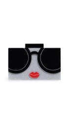 Alice Olivia Glitter Stacey Face Lucite Clutch