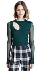 Cushnie Et Ochs Sheer Sleeve Top
