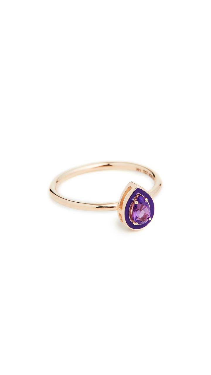 Alison Lou Amethyst Enamel Stack Ring