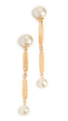 What Goes Around Comes Around Chanel Gold Imitation Pearl Dangle Earrings