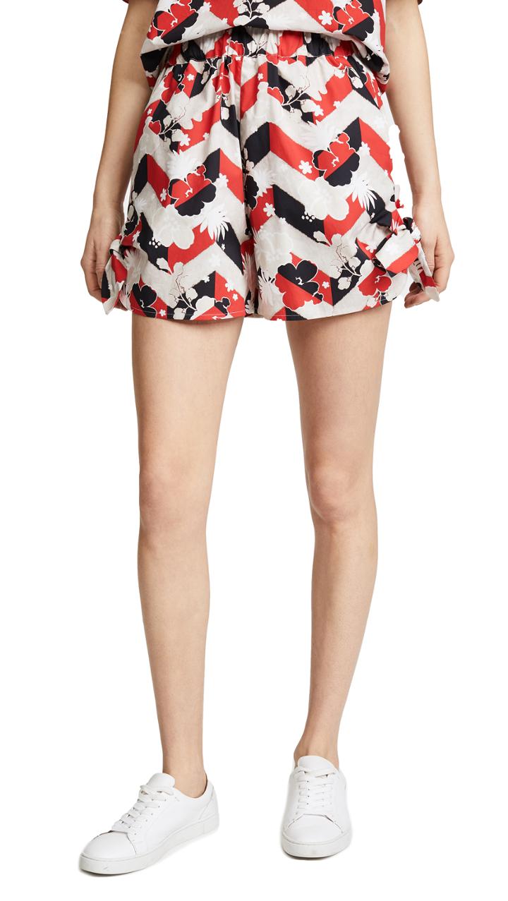 Maison Kitsune Venice Sienna Knotted Shorts