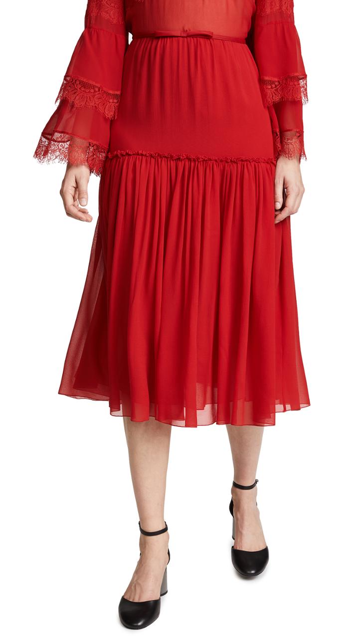 Giambattista Valli Tiered Midi Skirt