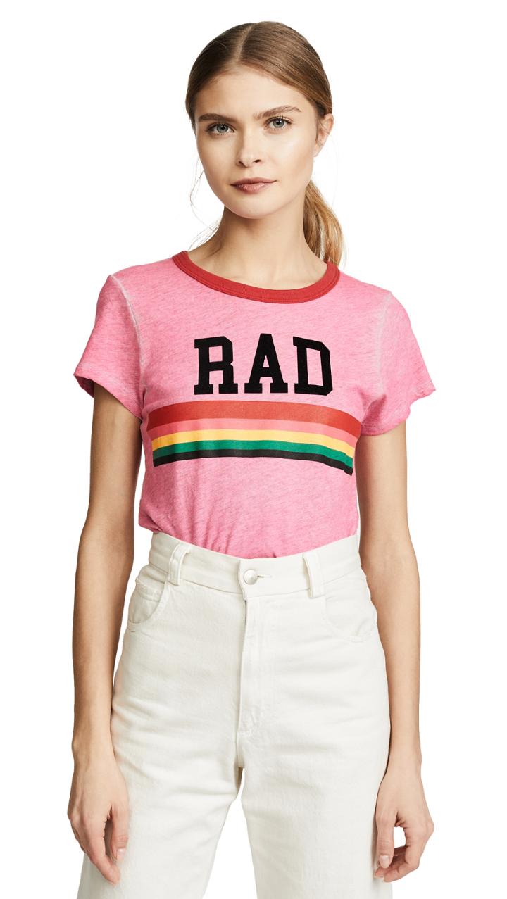 Pam Gela Pink Rad Rainbow Ringer Tee