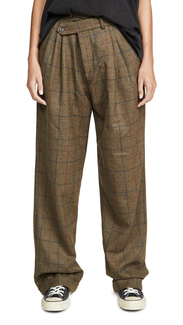 R13 Triple Pleat Crossover Trousers