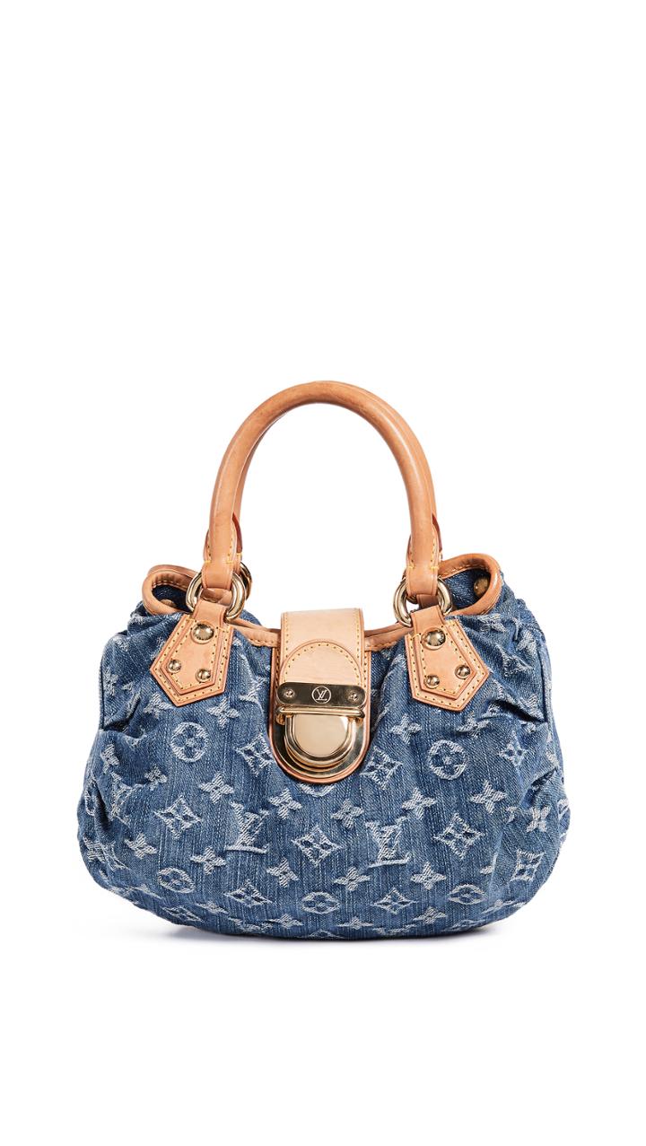 What Goes Around Comes Around Lv Blue Denim Pleaty Handbag