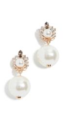 Anton Heunis Crystal Cluster Imitation Pearl Earrings