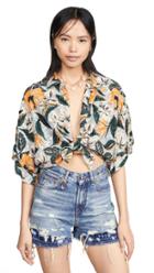 R13 Front Tie Hawaiian Shirt