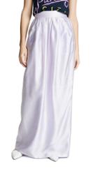 Adam Lippes Iridescent Pleated Long Skirt