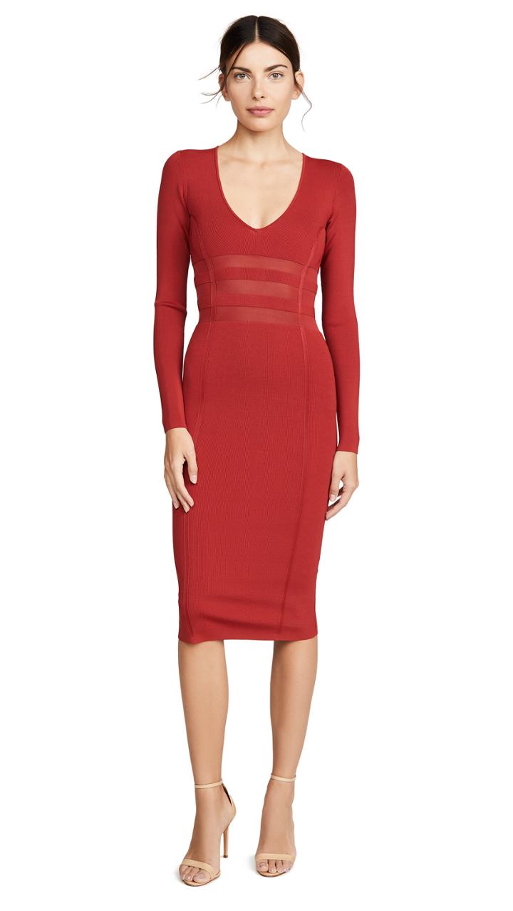 Good American Deep V Midi Dress