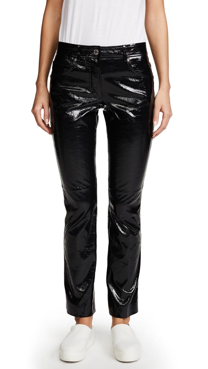 Helmut Lang Patent Cropped Flare Pants
