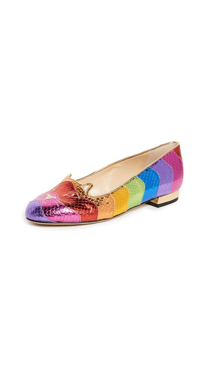 Charlotte Olympia Rainbow Kitty Flats