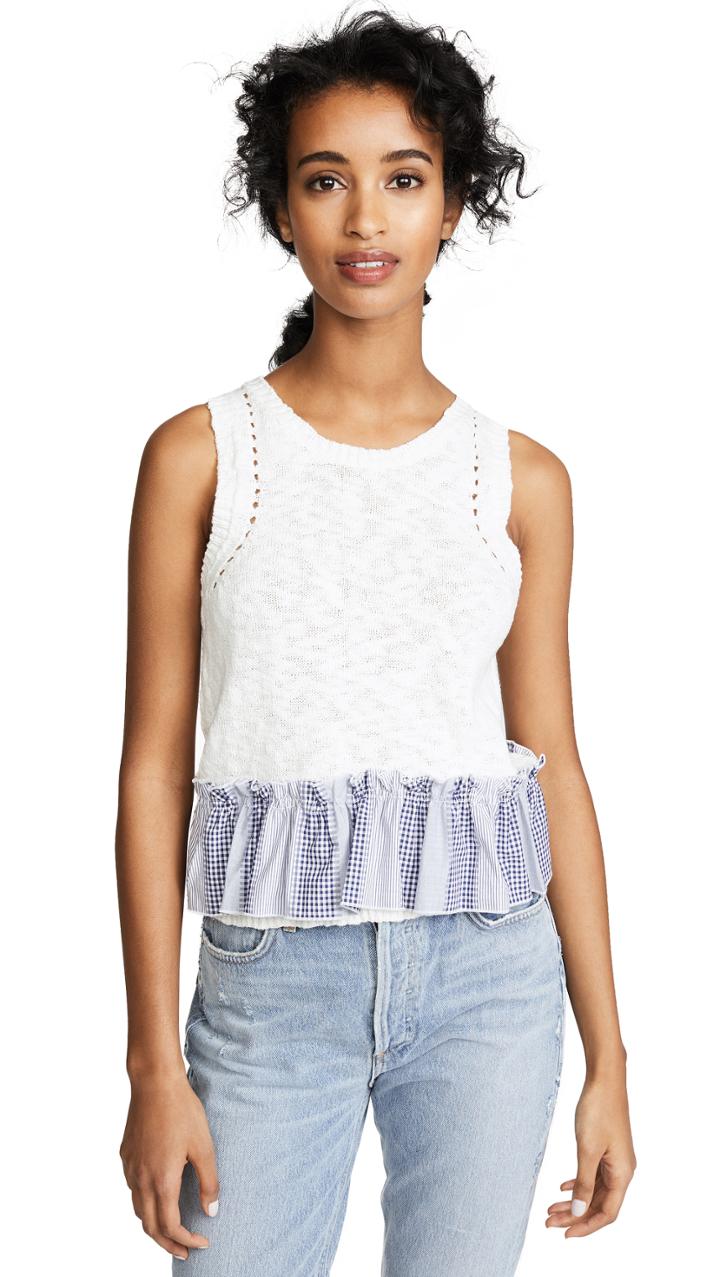 Derek Lam 10 Crosby Cropped Knit Shell