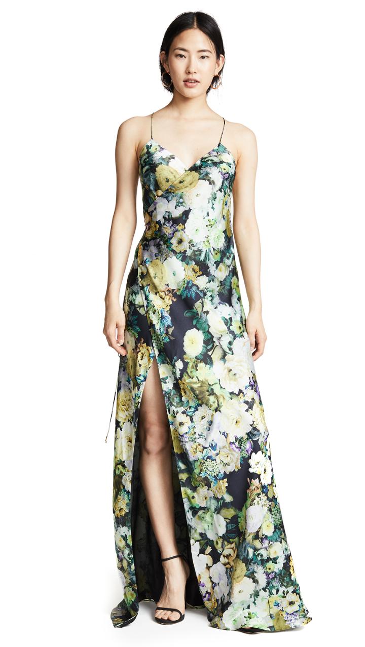 Michelle Mason Strappy Wrap Gown