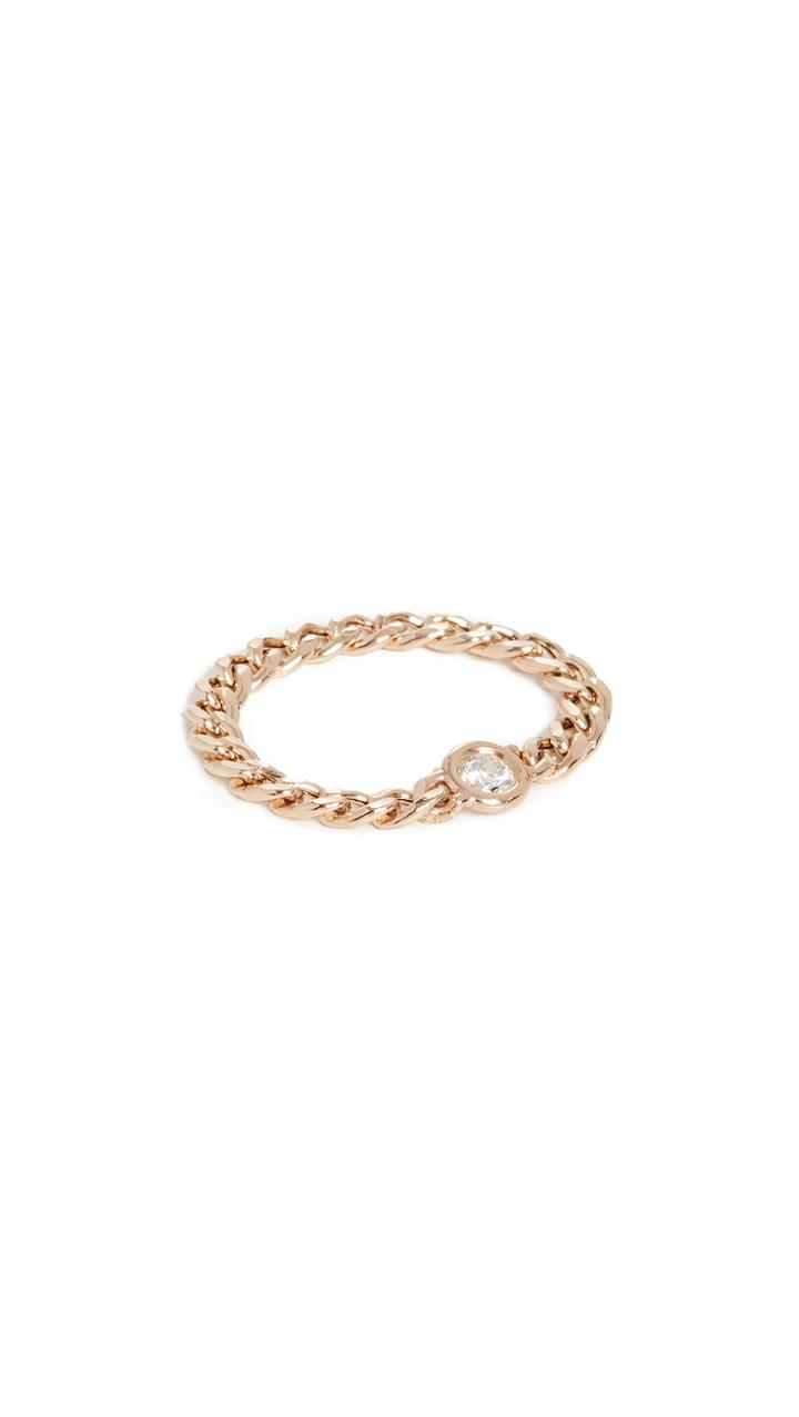 Zoe Chicco 14k Gold Small Curb Chain Ring