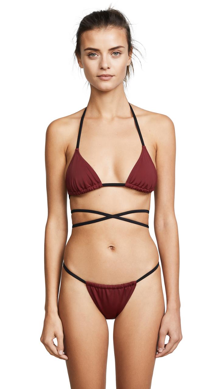 Solid Striped Swim Team Hannah Bikini Top