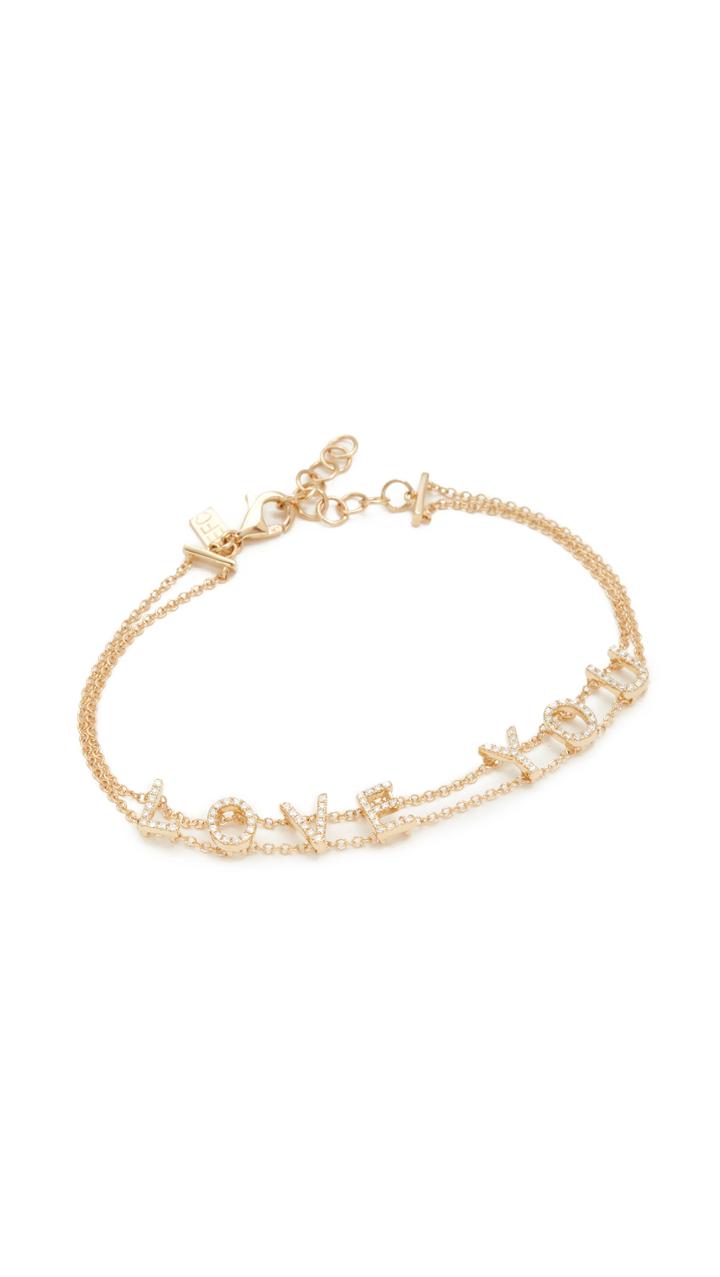 Ef Collection 14k Gold Diamond Bracelet